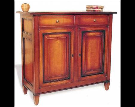 Aparador Modelo París terminado en color Cerezo y Negro desgastado