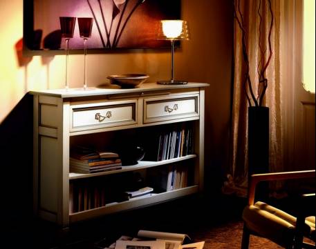 Aparador Mueble de TV Modelo Viena de estilo Clásico en color Blanco