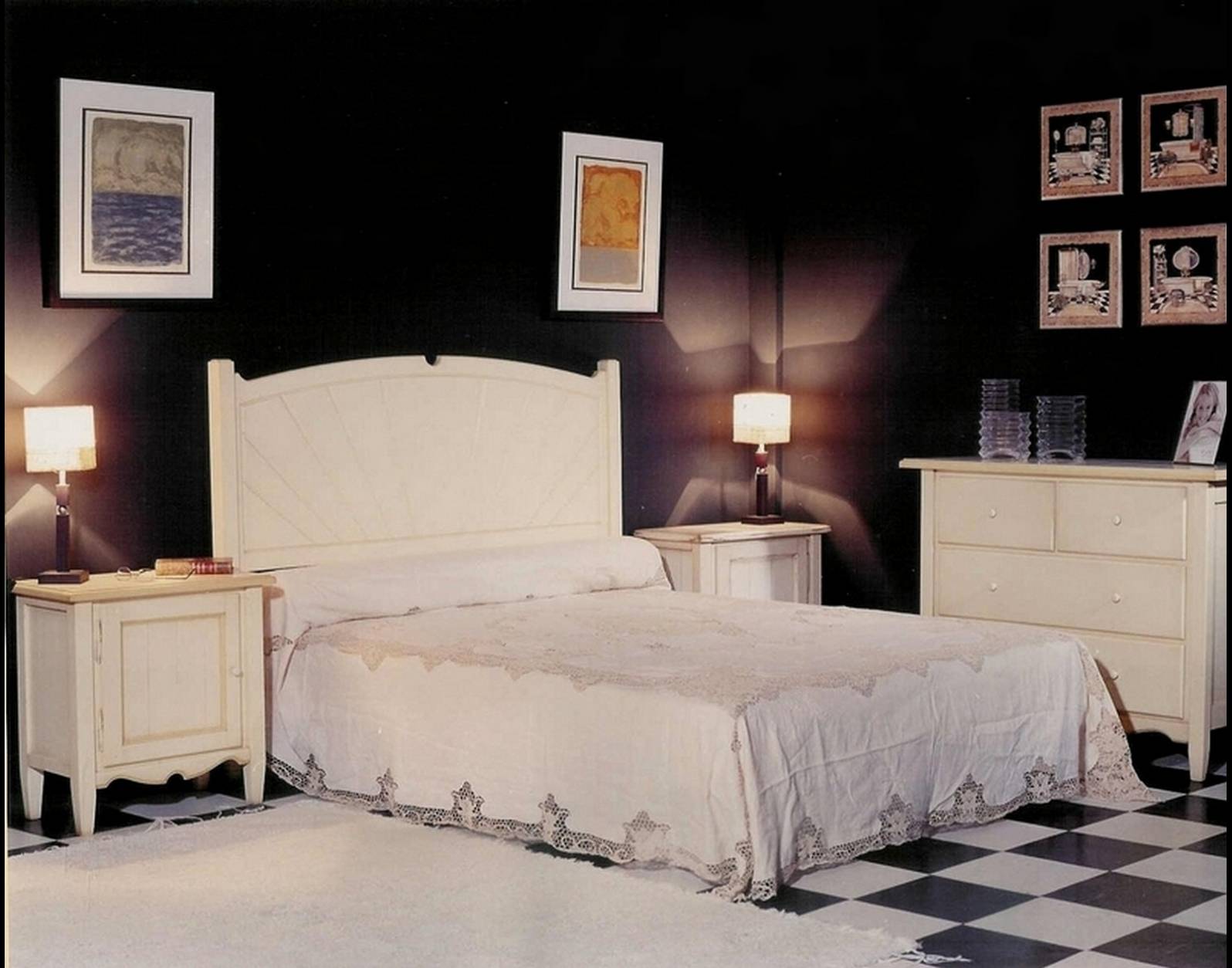 Conjunto de dormitorio diseño Francés modelo Palma exclusivo en madera