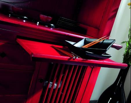 Comedor Kobe de estilo Asiático Oriental en color Rojo Vivo