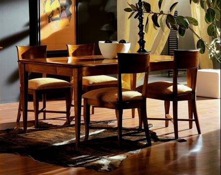 Conjunto Modelo Limoux 160 de Mesa de Comedor y 4 sillas de estilo Clásico Francés